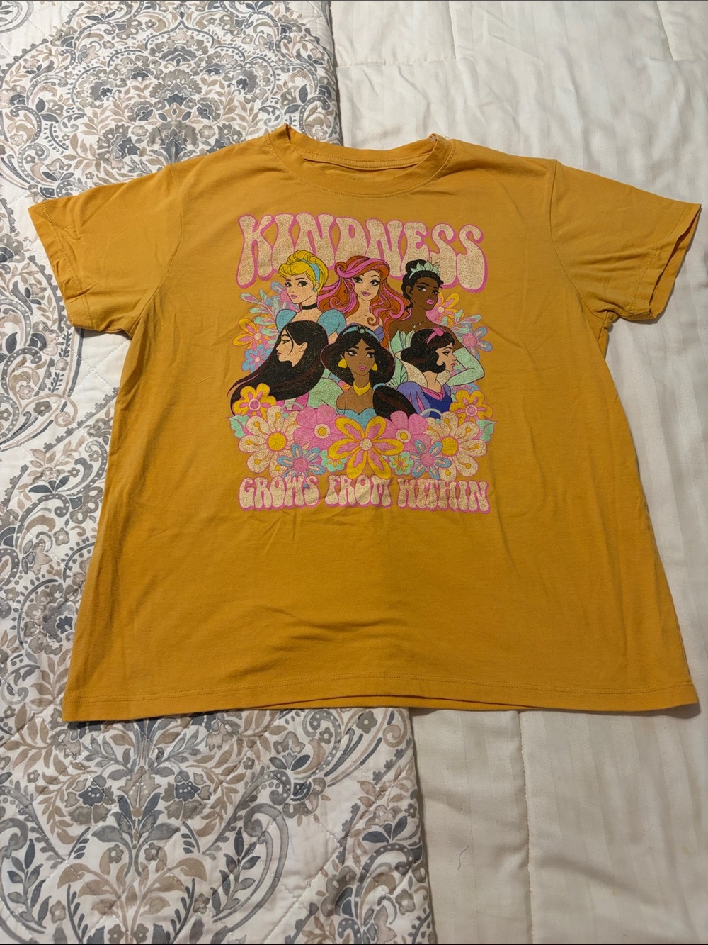Disney Kindness Grows From Within women’s Graphic Tee - Mustard